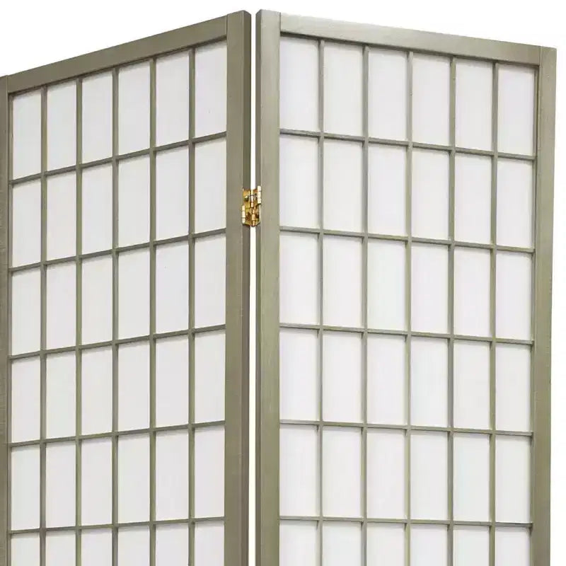 Gray Modern 3-Panel Room Divider, 6 ft. Tall