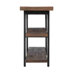 Brown & Black 2-Shelf Console Table, Metal Frame & Wood Top, 1-Person Assembly