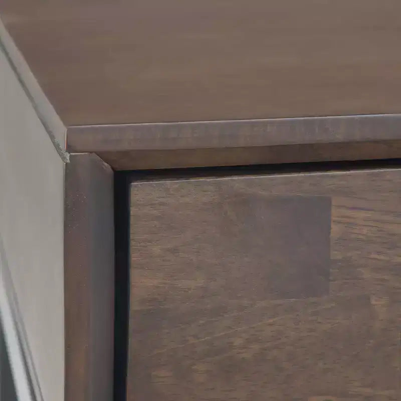 Walnut Brown & Gray 54" 3-Drawer Console Table for 1