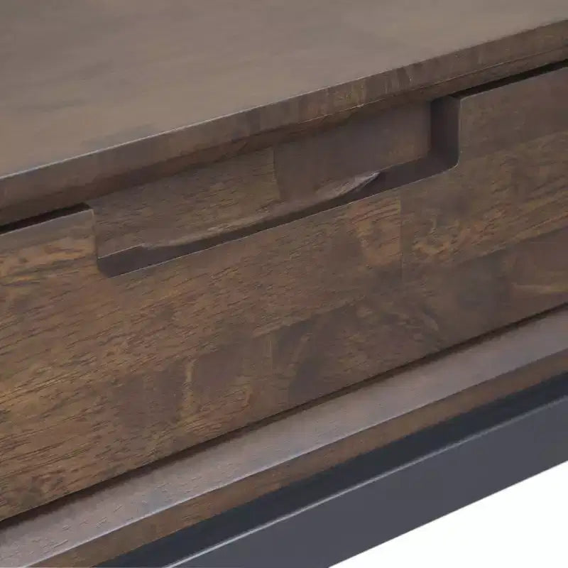 Walnut Brown & Gray 54" 3-Drawer Console Table for 1