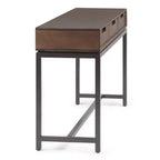 Walnut Brown & Gray 54" 3-Drawer Console Table for 1