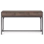 Walnut Brown & Gray 54" 3-Drawer Console Table for 1