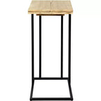 Harton Rustic Expandable C Side Table - Natural Wood - Serta: Over Sofa Design, Black Metal Legs
