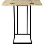 Brown & Black C-Shaped Side Table, Expandable, 1-Person Use