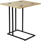Brown & Black C-Shaped Side Table, Expandable, 1-Person Use