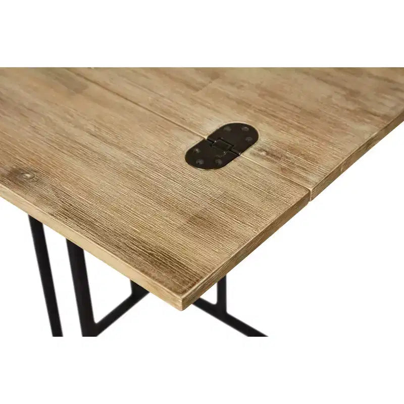 Brown & Black C-Shaped Side Table, Expandable, 1-Person Use