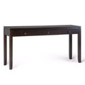 60" Stratford End Table Russet Mahogany Brown - WyndenHall: Pine Frame, 3 Drawers, Modern Style