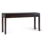60" Stratford End Table Russet Mahogany Brown - WyndenHall: Pine Frame, 3 Drawers, Modern Style