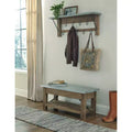 Millwork Bench with Shelf Wood and Zinc Silver/Light Amber - Alaterre Furniture