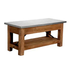 Silver & Light Amber Storage Bench, 2-Seat