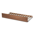 Ash Walnut Twin Trundle Bed – 1-Person, Platform Style, No Box Spring Needed