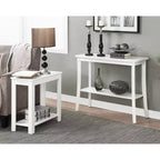 Black Rectangle Console Table with Shelf, 1-Person Assembly