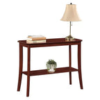Black Rectangle Console Table with Shelf, 1-Person Assembly