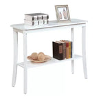 Black Rectangle Console Table with Shelf, 1-Person Assembly