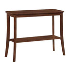 Black Rectangle Console Table with Shelf, 1-Person Assembly