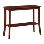 Black Rectangle Console Table with Shelf, 1-Person Assembly
