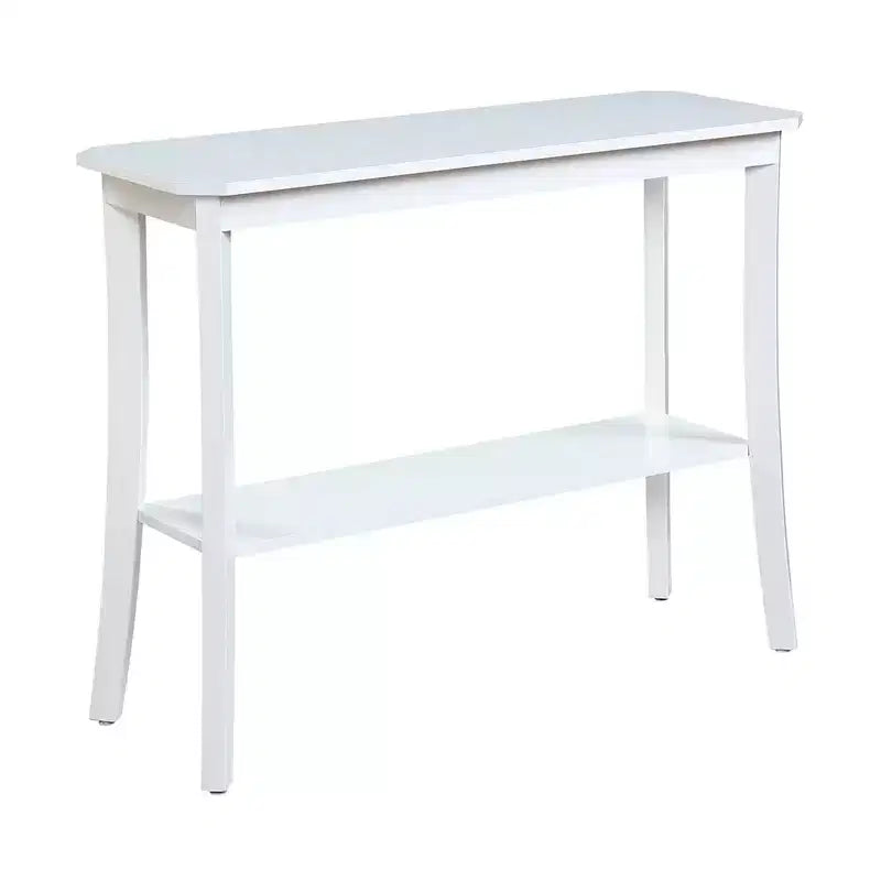Black Rectangle Console Table with Shelf, 1-Person Assembly