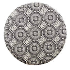 Bold Paisley Round Storage Ottoman, Upholstered, Seats 1