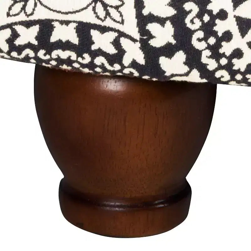 Bold Paisley Round Storage Ottoman, Upholstered, Seats 1