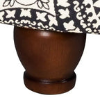 Bold Paisley Round Storage Ottoman, Upholstered, Seats 1
