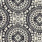 Bold Paisley Round Storage Ottoman, Upholstered, Seats 1