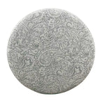 Bold Paisley Round Storage Ottoman, Upholstered, Seats 1