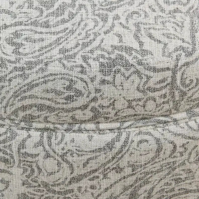 Bold Paisley Round Storage Ottoman, Upholstered, Seats 1