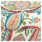 Bold Paisley Round Storage Ottoman, Upholstered, Seats 1