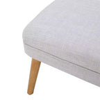 Light Gray / Beige Upholstered Rectangle Ottoman, Seats 1