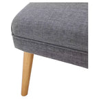 Light Gray / Beige Upholstered Rectangle Ottoman, Seats 1
