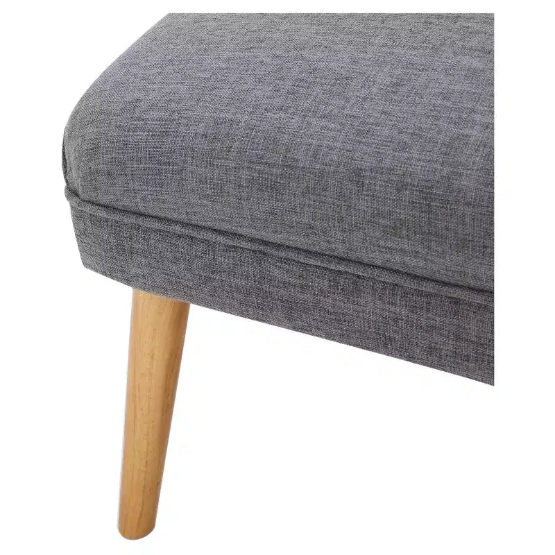 Light Gray / Beige Upholstered Rectangle Ottoman, Seats 1