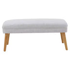Light Gray / Beige Upholstered Rectangle Ottoman, Seats 1