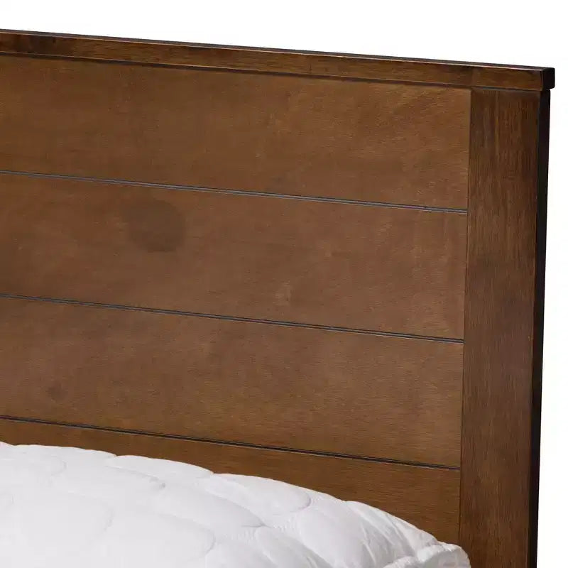 Brown Mission Style Platform Bed, Full Size, 1-Person