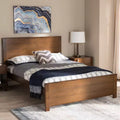 Brown Mission Style Platform Bed, Full Size, 1-Person