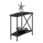 Gray & Black Wedge-Shape End Table
