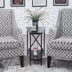 Gray & Black Wedge-Shape End Table