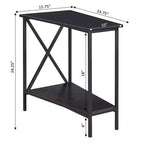 Gray & Black Wedge-Shape End Table