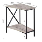 Gray & Black Wedge-Shape End Table
