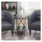 Gray & Black Wedge-Shape End Table