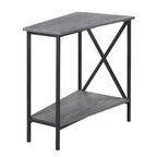 Gray & Black Wedge-Shape End Table