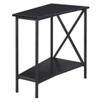 Gray & Black Wedge-Shape End Table