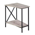 Gray & Black Wedge-Shape End Table