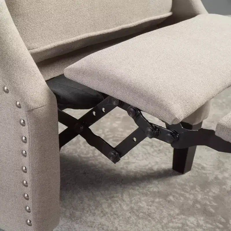 Wingback Push-Back Recliner, Wheat, Single Seat
