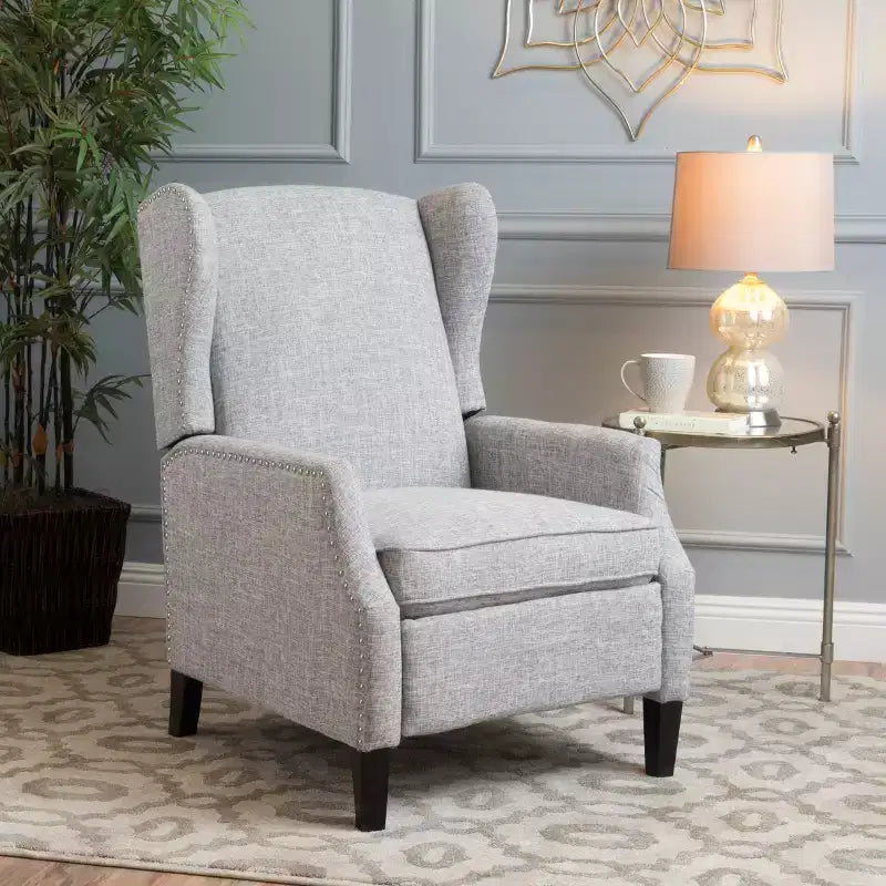 Wingback Push-Back Recliner, Wheat, Single Seat