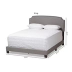 Light Gray Upholstered Panel Bed, 1-Person
