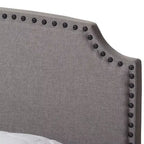 Light Gray Upholstered Panel Bed, 1-Person