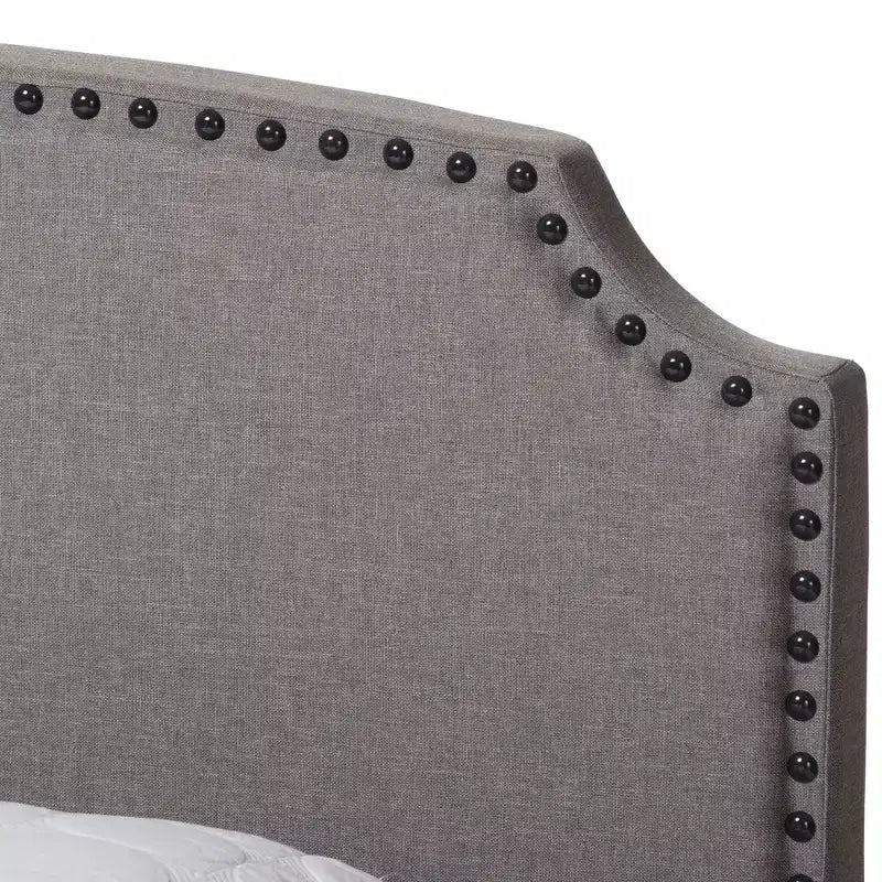 Light Gray Upholstered Panel Bed, 1-Person