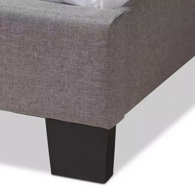 Light Gray Upholstered Panel Bed, 1-Person