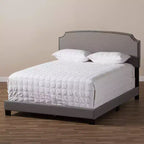 Light Gray Upholstered Panel Bed, 1-Person