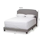 Light Gray Upholstered Panel Bed, 1-Person